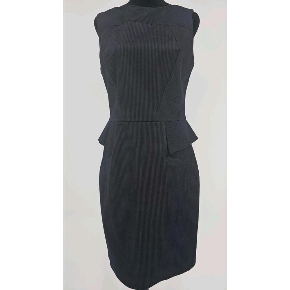 Cue Pinstripe Shift Dress Sz10‎ Navy
